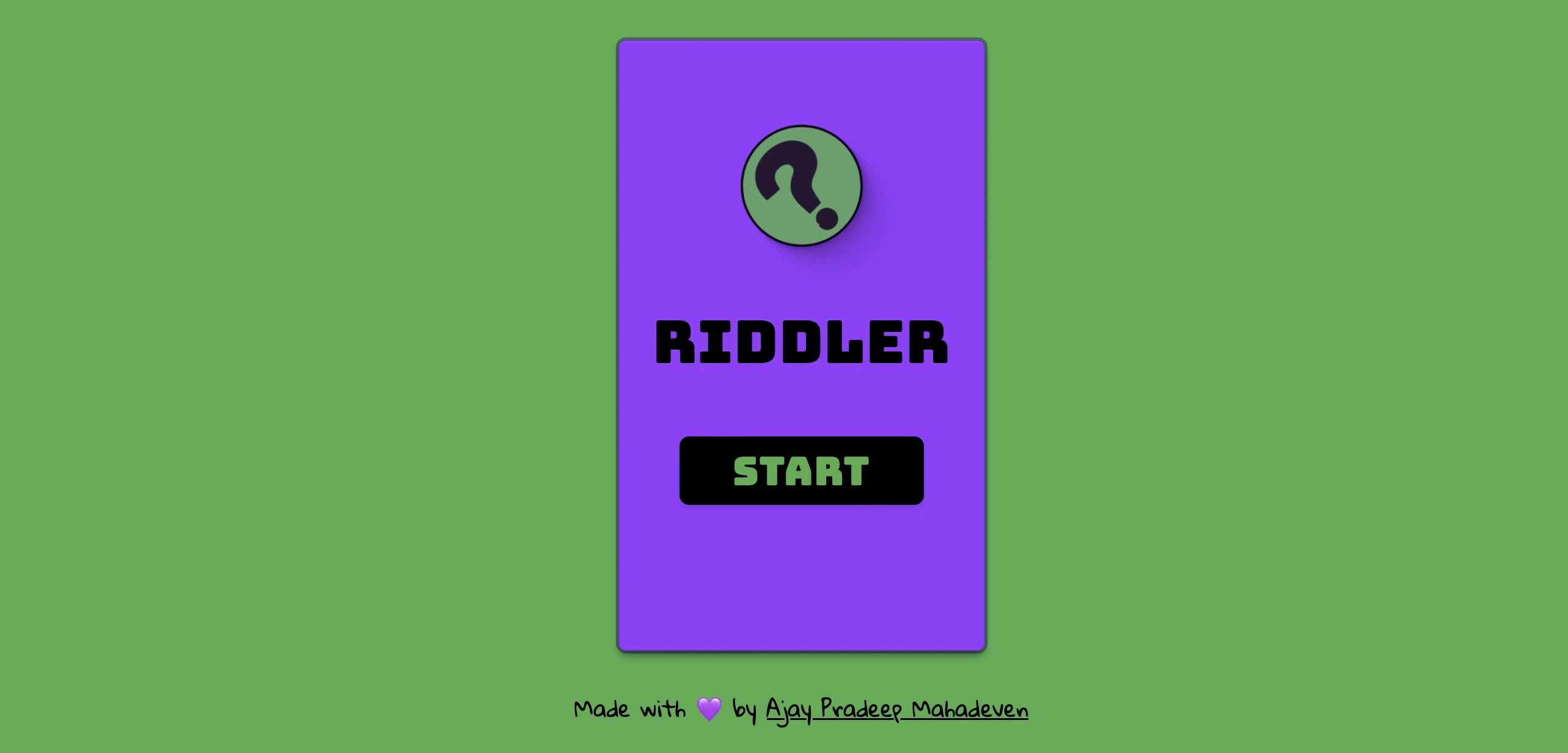 Riddler Game website 
